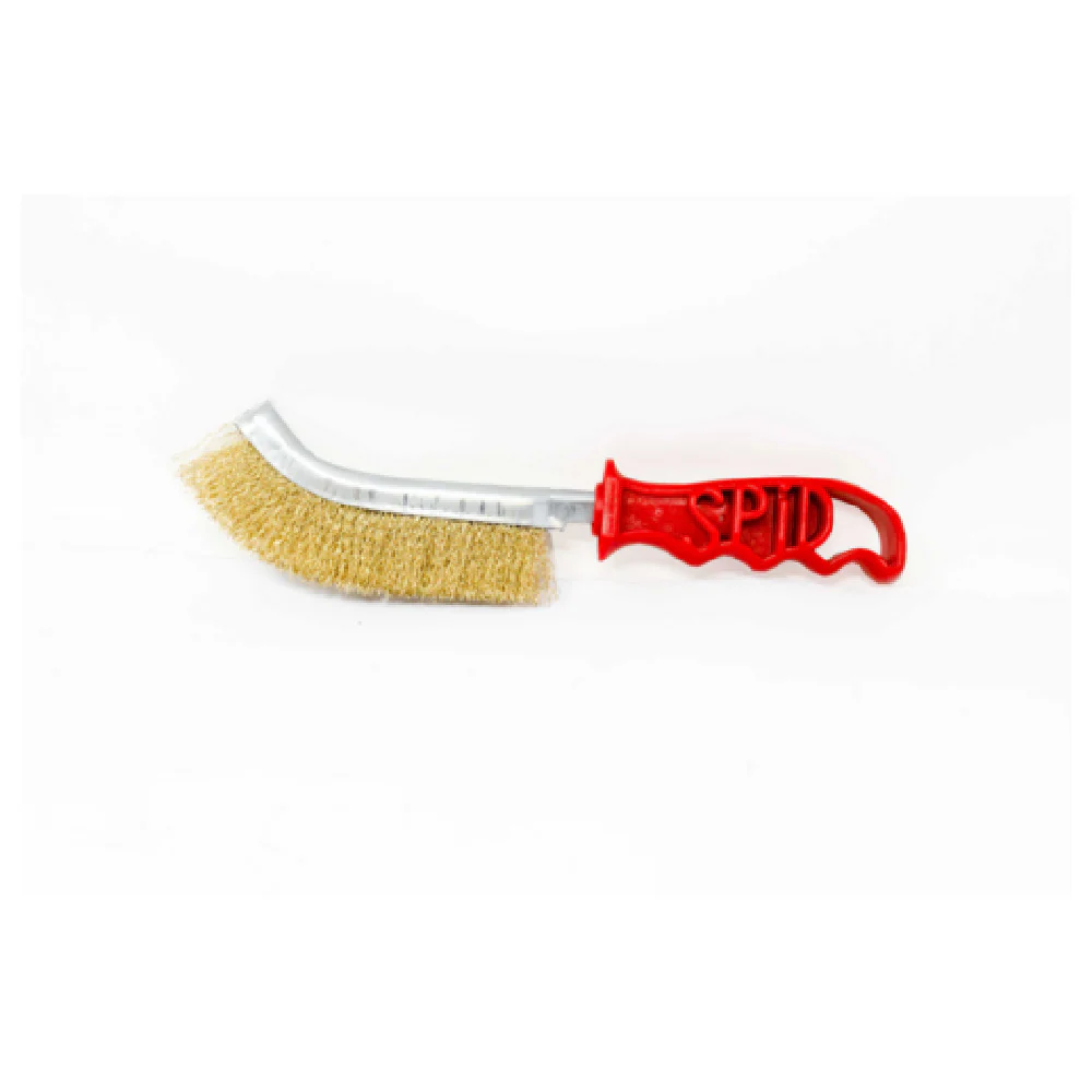 Omcan 16469 (16469) Wire Panini Brush Brass Wire Bristles Red Plastic Handle