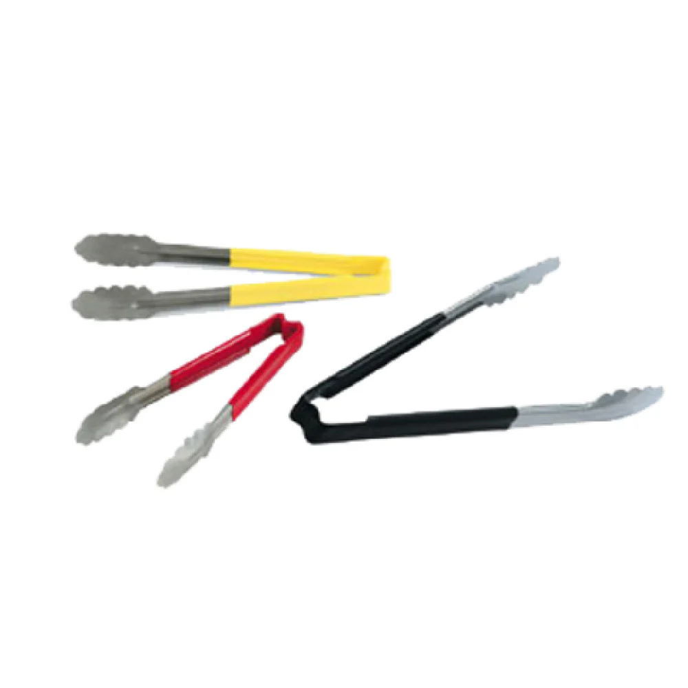 Vollrath 4781250 12 Inch Utility Tongs Scalloped Teeth Antimicrobial Handle Stainless Steel