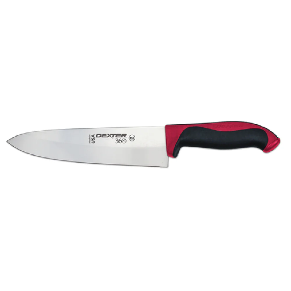 Dexter Russell S360-8R-PCP 8 Inch Blade Red Handle Knife High Carbon Steel
