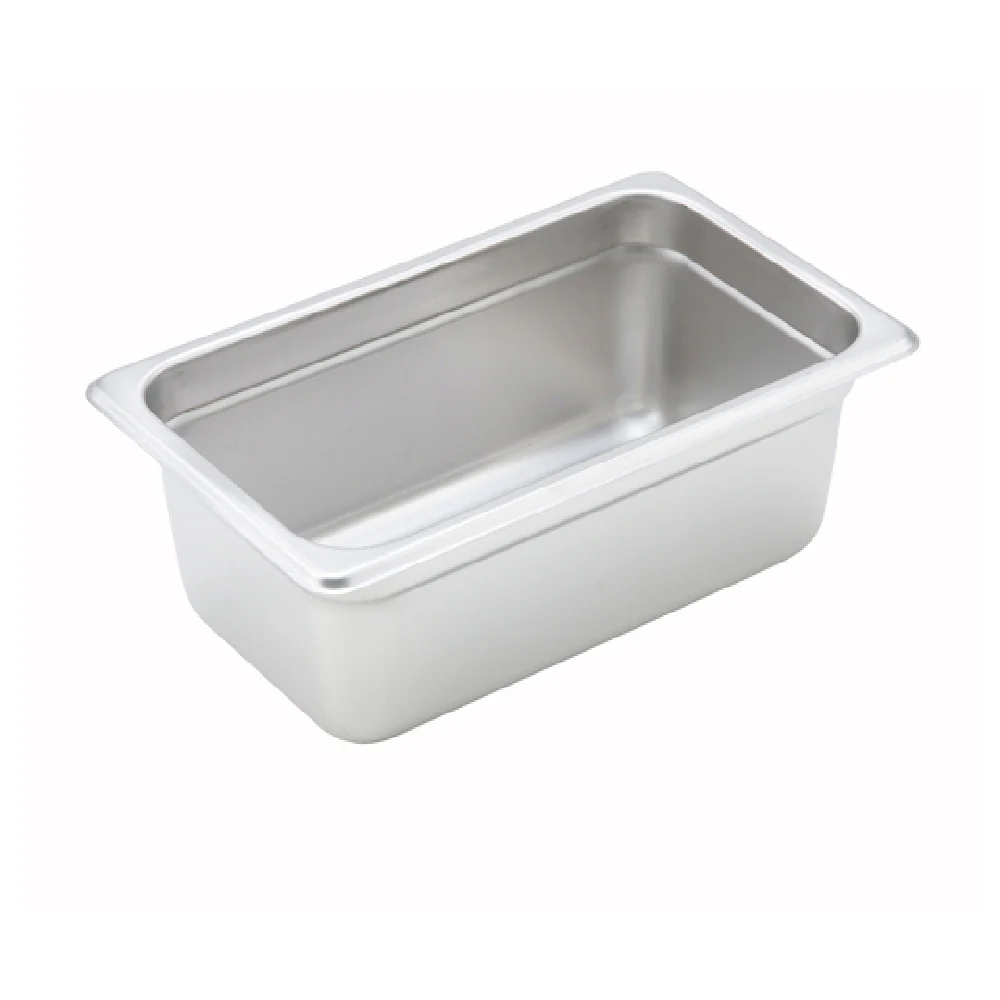 Winco SPJH-404 10 Inch Stainless Steel Steam Table Pan 22 Gauge Heavy Weight