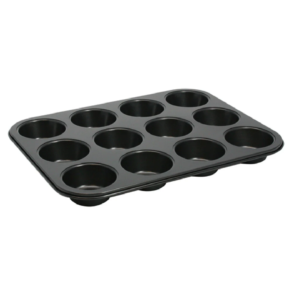 Winco AMF-12NS 11 Inch Muffin Pan Non-stick 12 Cup Carbon Steel
