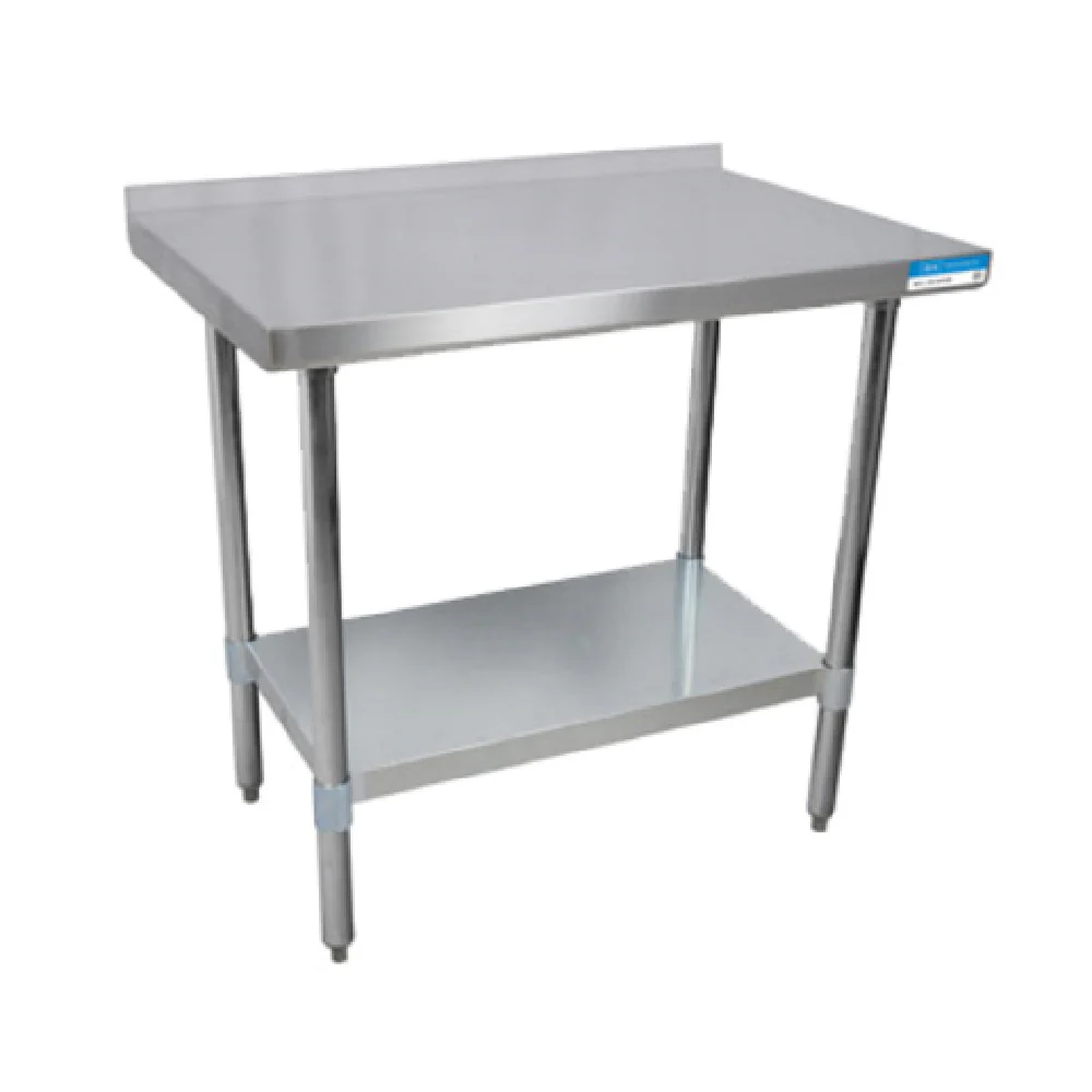 BK Resources VTTR-1830 30 Inch Work Table 18 Gauge Stainless Steel Top with Turndown Edges