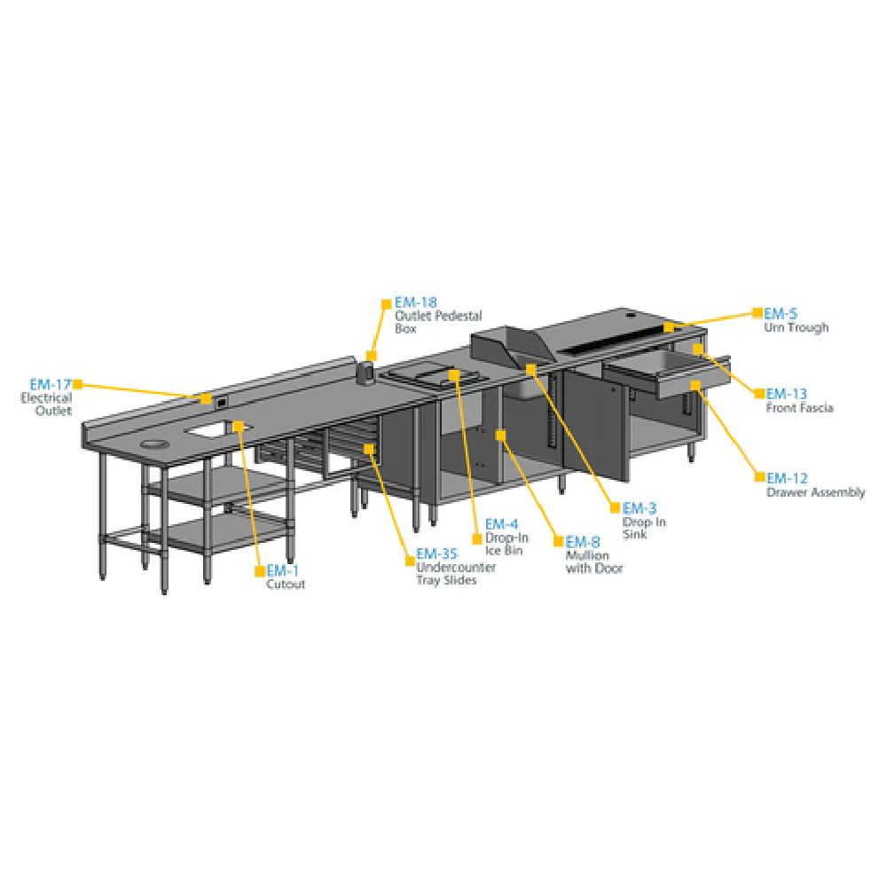 BK Resources EM-12G Drawer Assembly with 72 Inch Front Fascia Install and Choose Drawer BK Resources EM-12G Drawer Assembly with 72 Inch Front Fascia Install and Choose Drawer