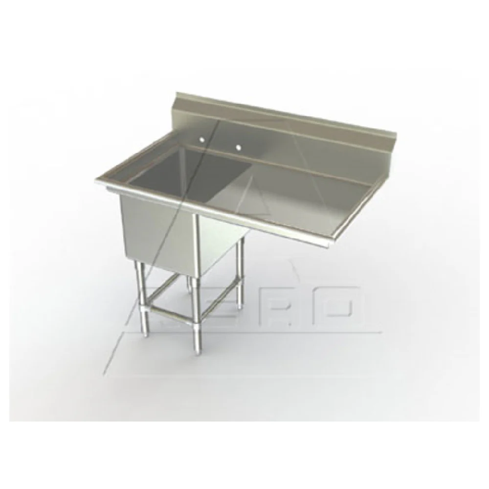 AERO Manufacturing 2F1-2116-24R 44-1/3 Inch One Compartment Sink with Drainboard AERO Manufacturing 2F1-2116-24R 44-1/3 Inch One Compartment Sink with Drainboard