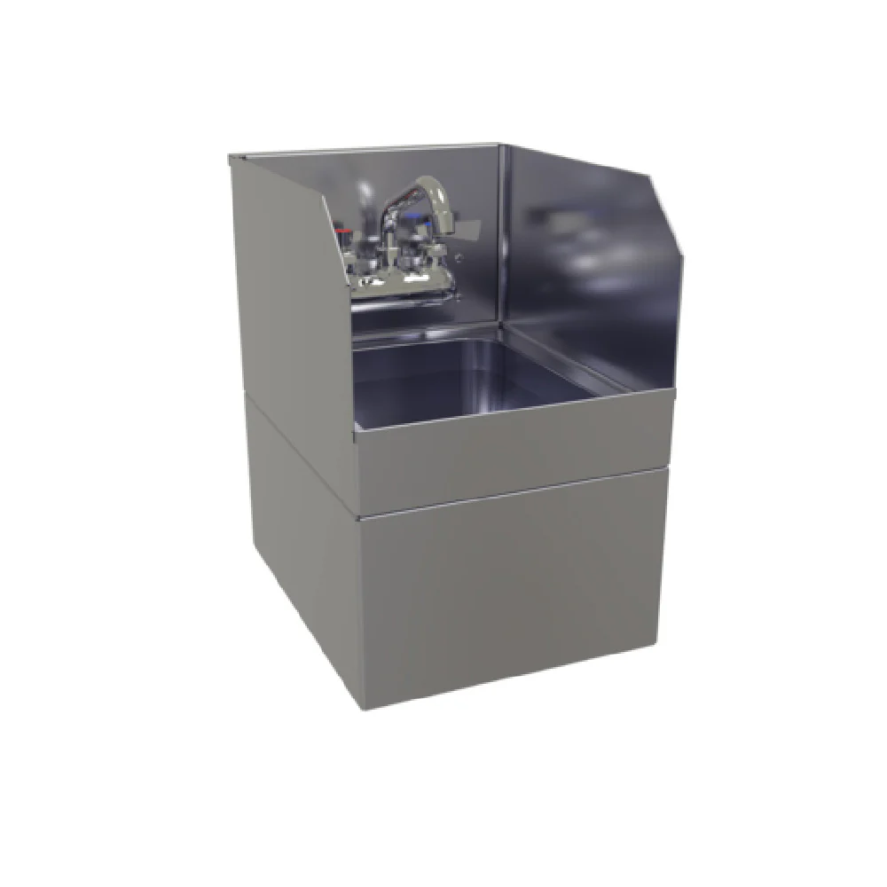 Glastender WHS-12-S 12 Inch Hand Sink Wall Mount With Skirt Stainless Steel Glastender WHS-12-S 12 Inch Hand Sink Wall Mount With Skirt Stainless Steel