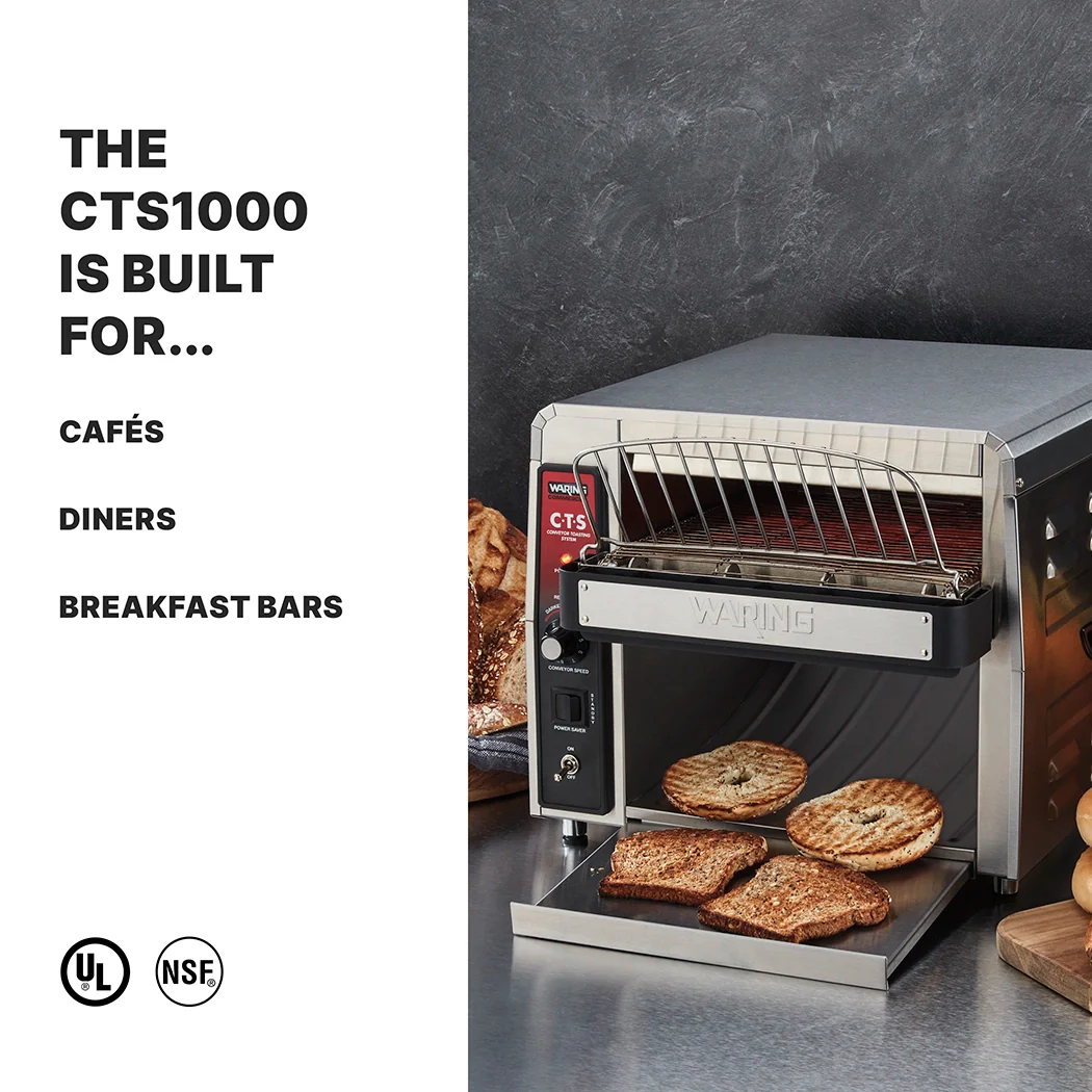 Waring CTS1000E 19 Inch Conveyor Toaster 3.96 cu ft electric with Type F plug