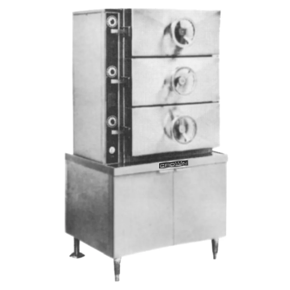 Crown DC-2 36 Inch Direct Steam Pressure Steamer Stainless Steel with 2 Sections