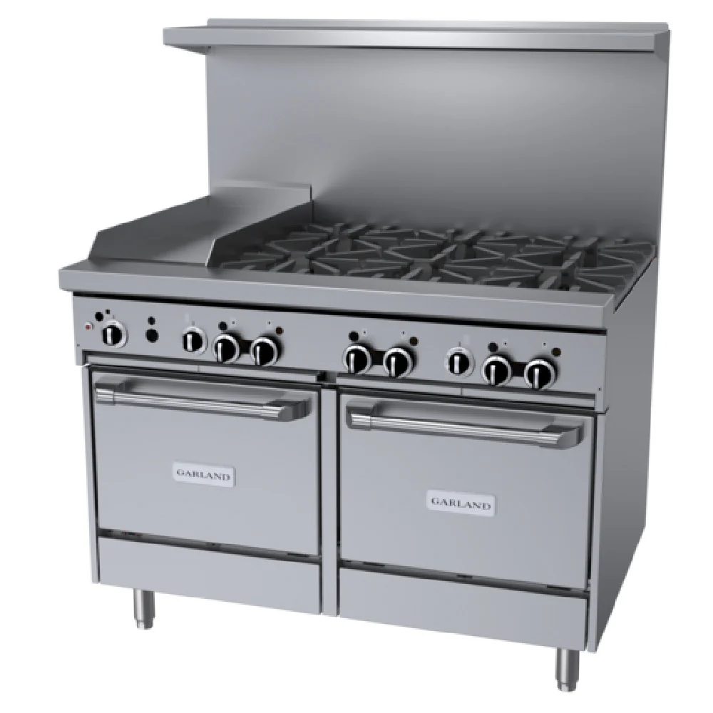 Garland GFE48-6G12LL_LP 48 Inch Gas Range with (6) 26000 BTU Burners and Griddle