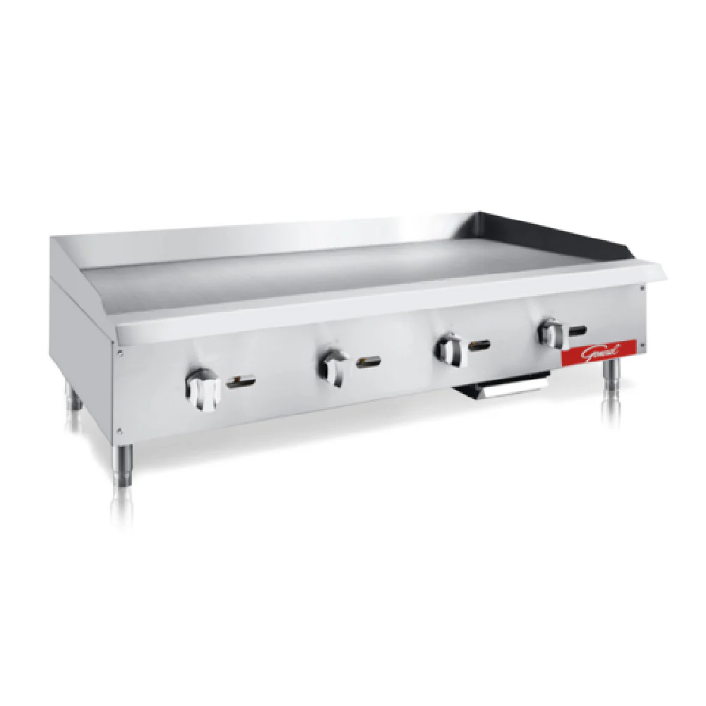 General GCMG-48LP 48 Inch Heavy Duty Gas Griddle with Stainless Steel Finish 120000 BTU