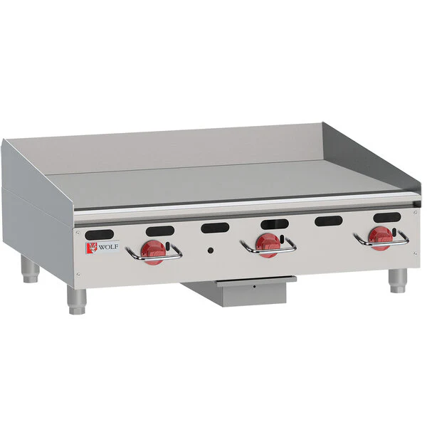 Wolf AGM36_LP 36 Inch Heavy Duty Griddle Countertop Gas 3 Burners 81000 BTU Wolf AGM36_LP 36 Inch Heavy Duty Griddle Countertop Gas 3 Burners 81000 BTU