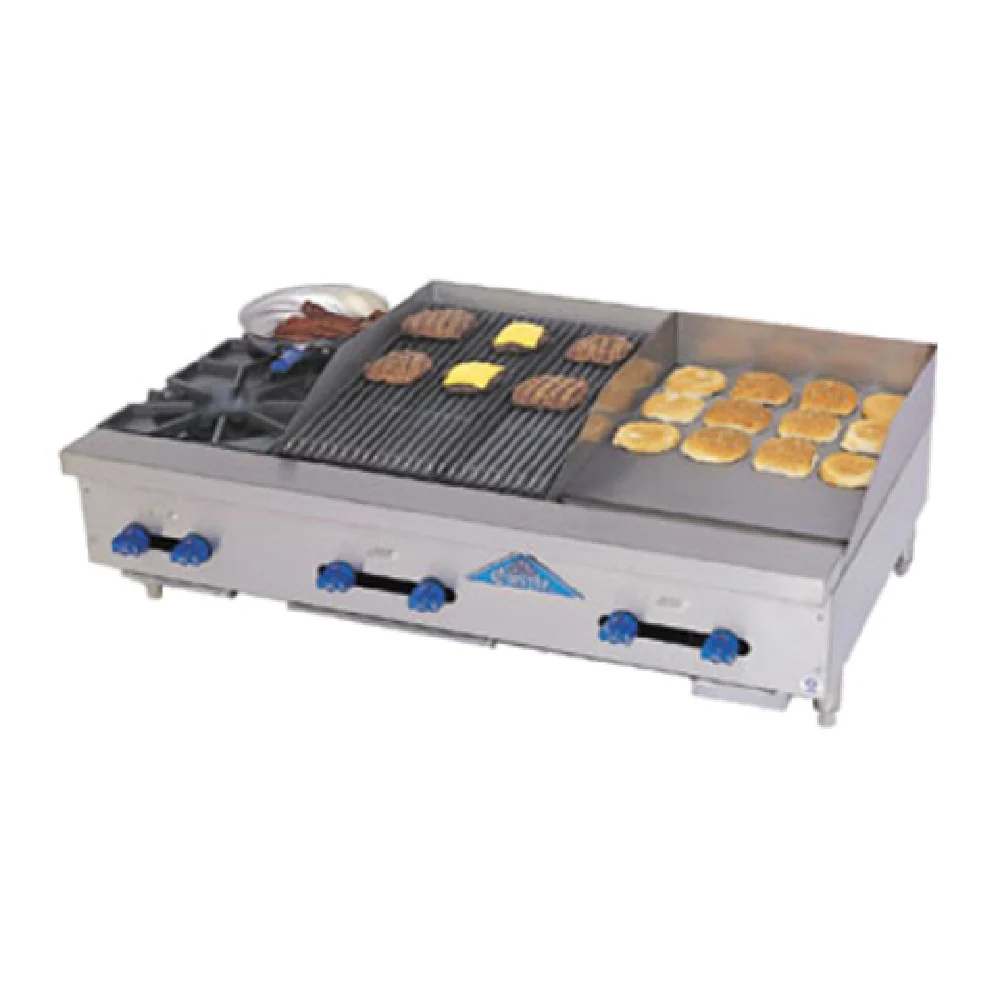 Comstock-Castle FHP48-18-2.5RB 48 Inch Gas Char-Broiler and Griddle 116000 BTU