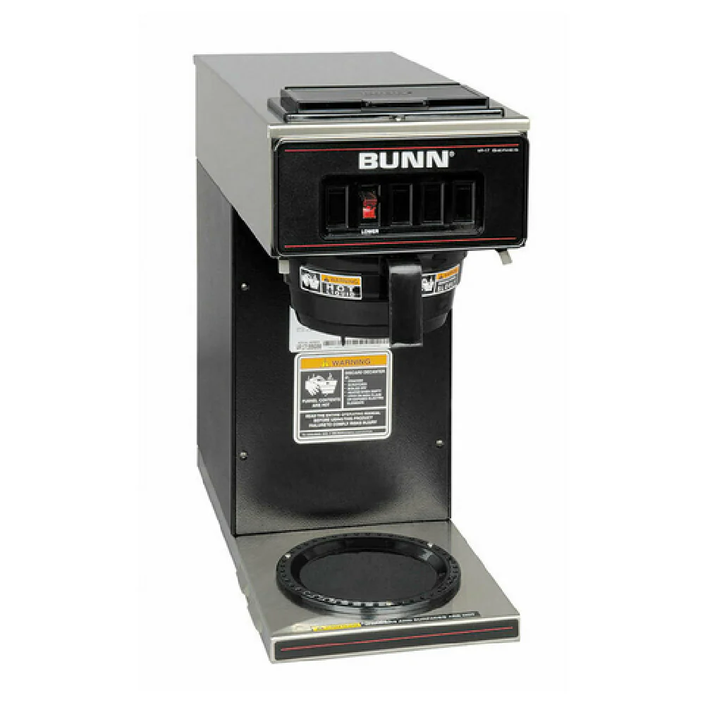Bunn 13300.0011 8 Inch Manual Water Fill Coffee Brewer Pourover Type with 1 Lower Warmer Black