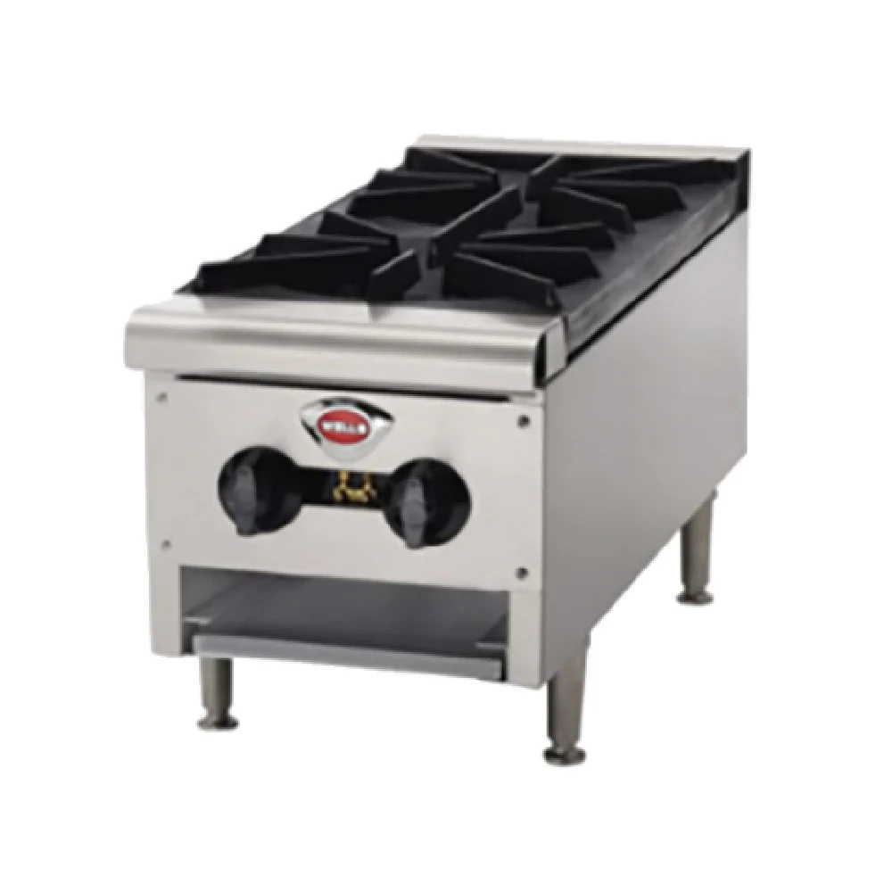 Wells HDHP-1230G 12 to 23 Inch Countertop Hotplate Gas Stainless Steel 2 Burner 26500 BTU
