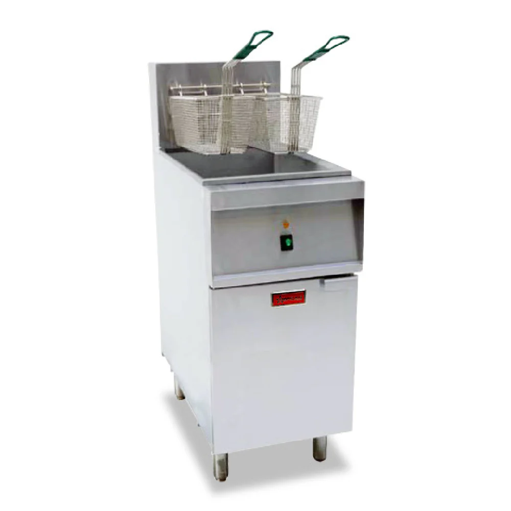 Omcan 47740 15 Inch Deep Fryer Electric Floor Model 40 lb Oil Capacity with Baskets Omcan 47740 15 Inch Deep Fryer Electric Floor Model 40 lb Oil Capacity with Baskets