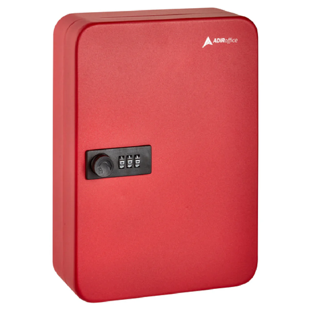 Alpine Industries ADI682-48-RED 7.1 Inch Combination Lock Key Cabinet Steel Red Finish
