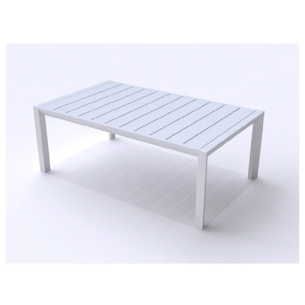 Grosfillex US004096 39 Inch Cocktail Table Outdoor Aluminum Open Slat Glacier White