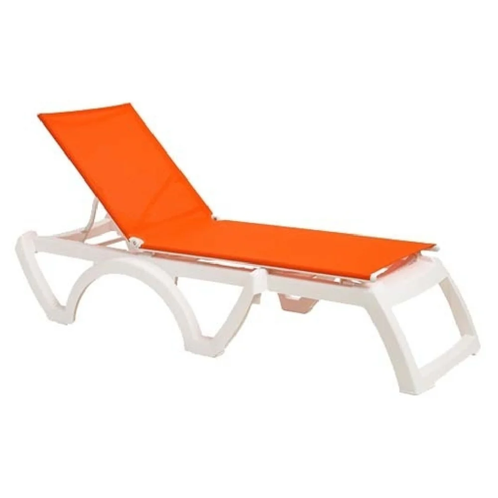 Grosfillex UT878019 73 Inch Jamaica Beach Chaise Stackable Without Arms