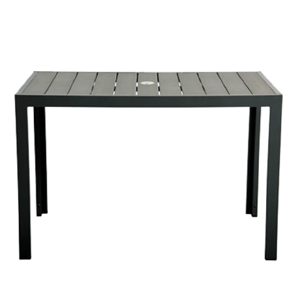 Plantation Prestige Commercial Furniture 8773361-01 61 Inch Faux Wood Table with Umbrella Hole Plantation Prestige Commercial Furniture 8773361-01 61 Inch Faux Wood Table with Umbrella Hole