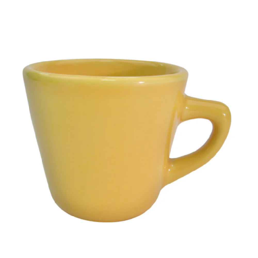 CAC China LV-1-Y 7-1/2 Oz Coffee Cup Round Ceramic Yellow 3-1/4 Inch Diameter