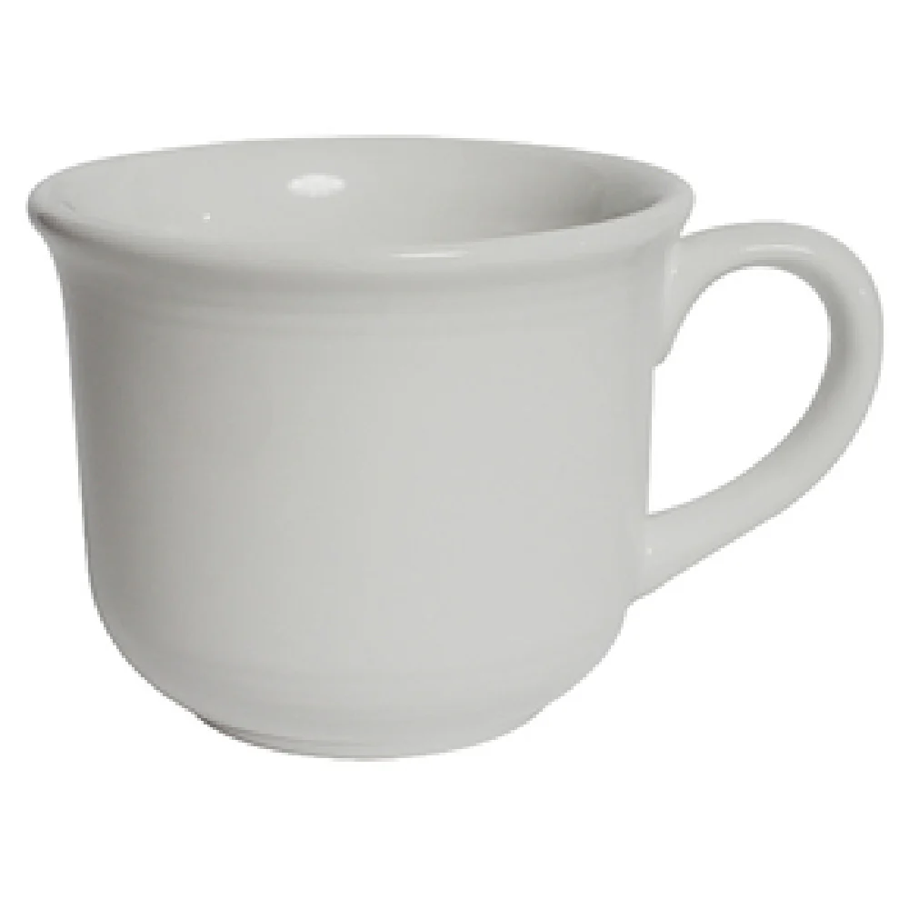 Tuxton CWF-0702 8 Oz Cup Lead-Free Ceramic Dishwasher Safe White