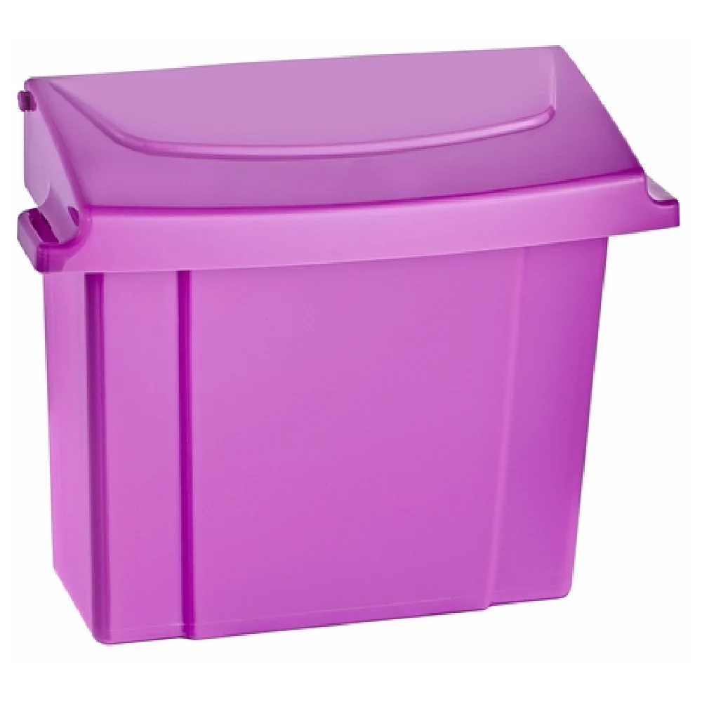 Alpine Industries ALP451-PUR 9 Inch Sanitary Napkin Receptacle ABS Plastic Purple with Rigid Liner