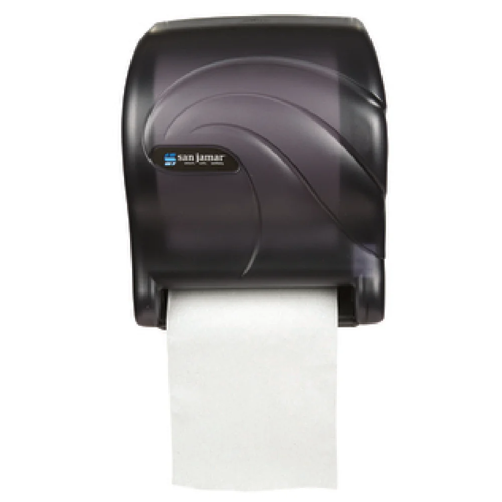 San Jamar T8090TBK 11-3/4 Inch Touchless Paper Towel Dispenser Black Plastic with Lock San Jamar T8090TBK 11-3/4 Inch Touchless Paper Towel Dispenser Black Plastic with Lock