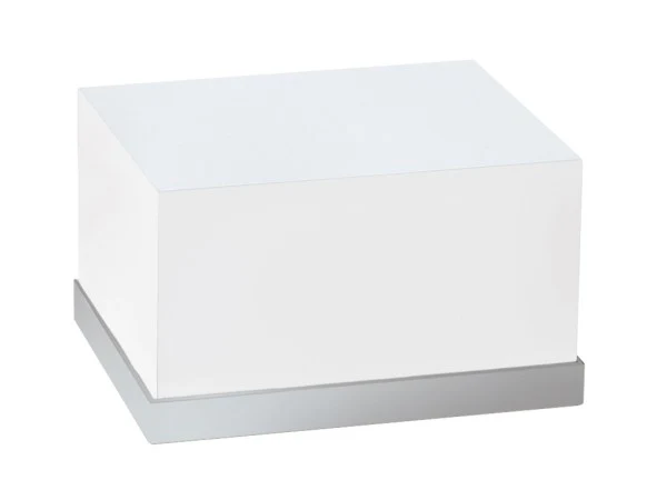 Cal Mil 3026-55 12 Inch Luxe Display Riser with Stainless Steel Base Metal Body White