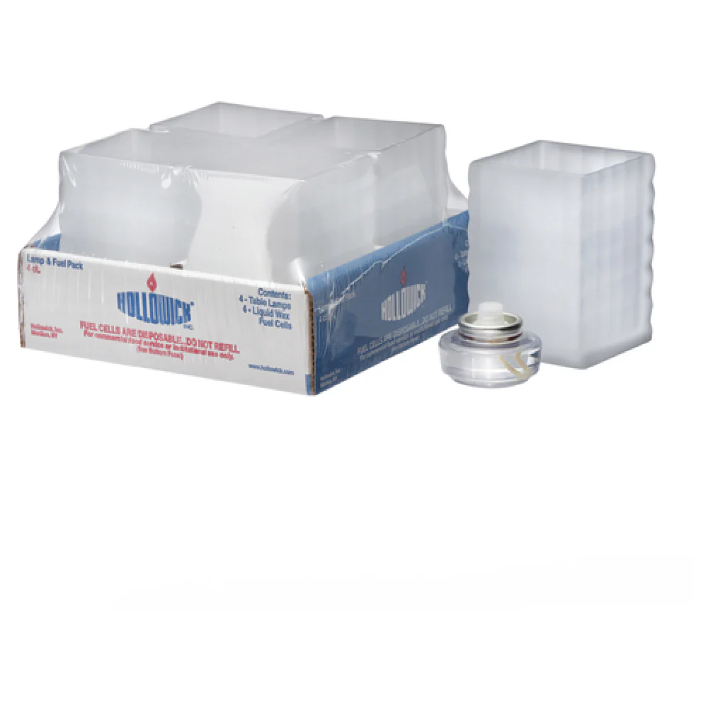 Hollowick 1533SC-4 2-5/8 Inch Square Candle Lamp with HD12 Liquid Votive Fuel Cells
