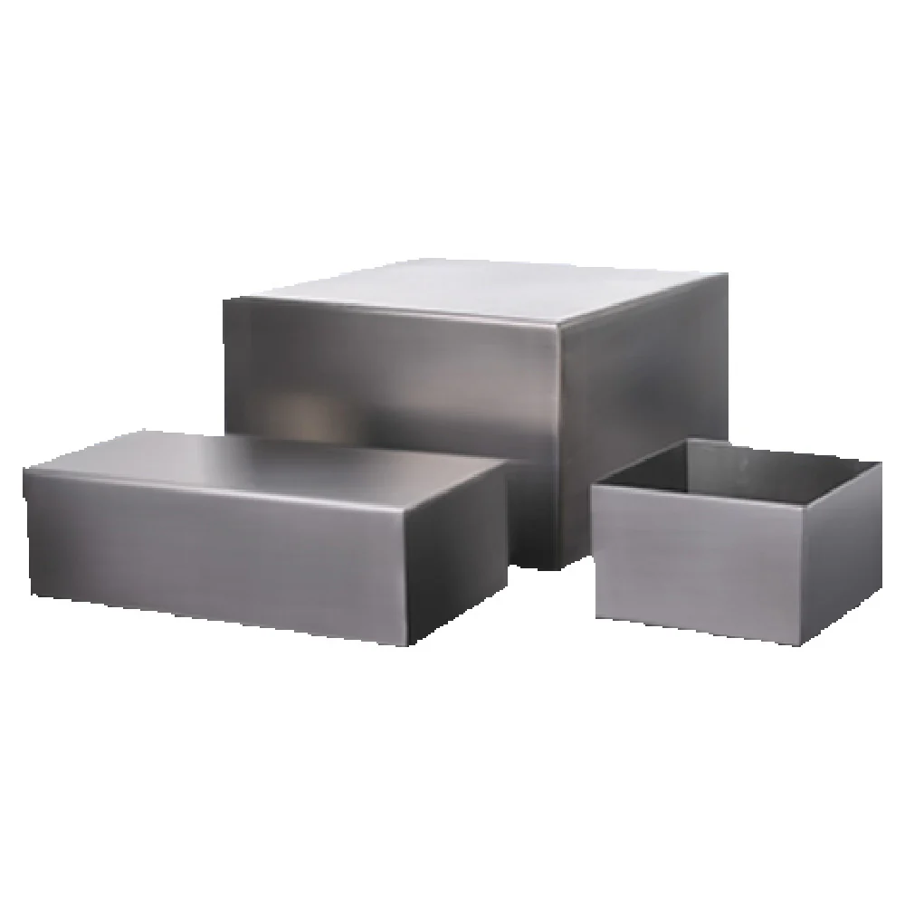 GET Enterprises SSPAN-01 10 Inch Square Stainless Steel Display Pan Riser Brushed Finish