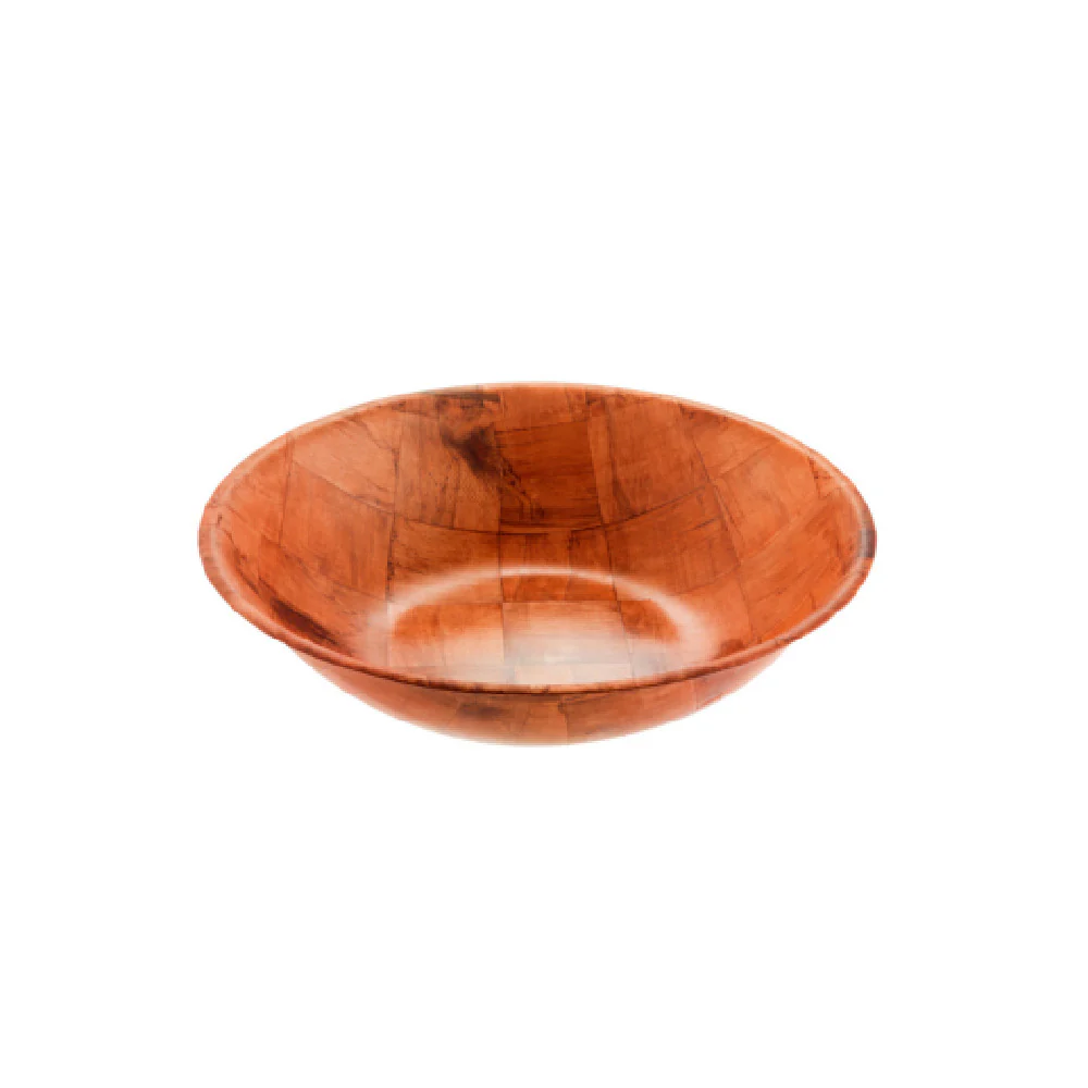 CAC China TWSB-14 14 Inch Diameter Round Bowl Woven Wood Stain Acid Resistant