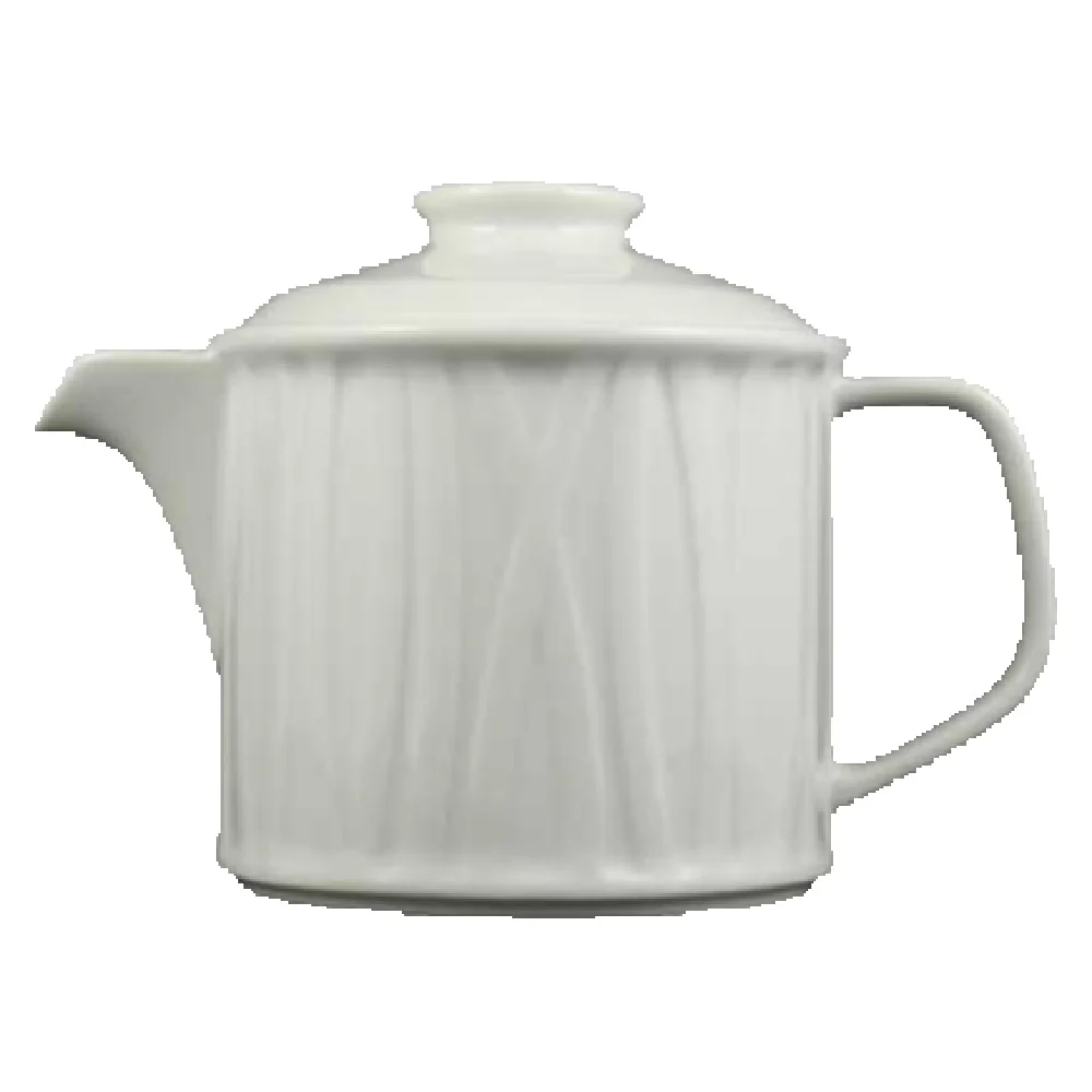 Vertex China GV-TP-P 16 Oz. with Lid and Handle Teapot Porcelain Embossed White Vertex China GV-TP-P 16 Oz. with Lid and Handle Teapot Porcelain Embossed White