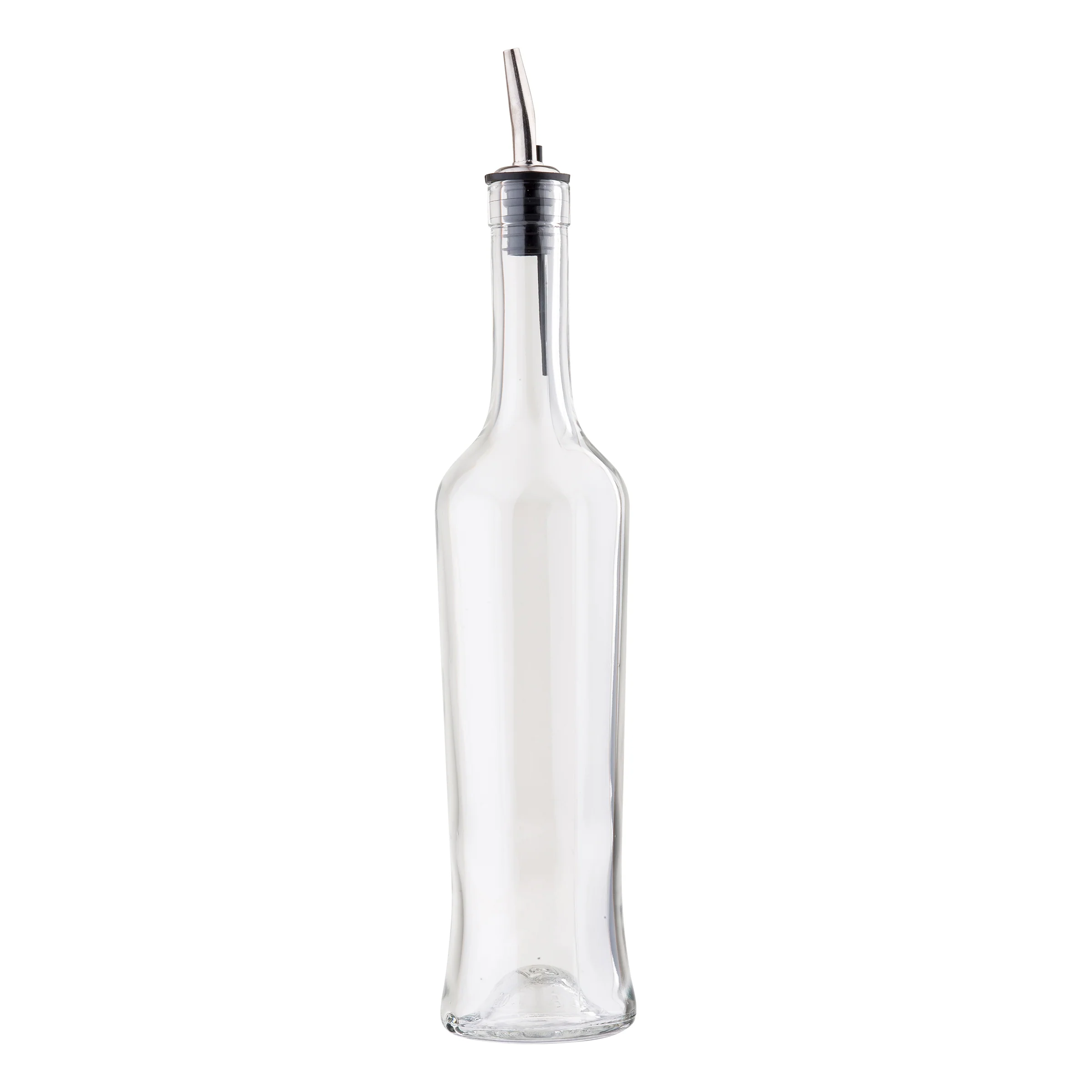 Tablecraft H933 17 Oz Hand Wash Only Glass Bottle with Stainless Steel Pourer Clear Tablecraft H933 17 Oz Hand Wash Only Glass Bottle with Stainless Steel Pourer Clear