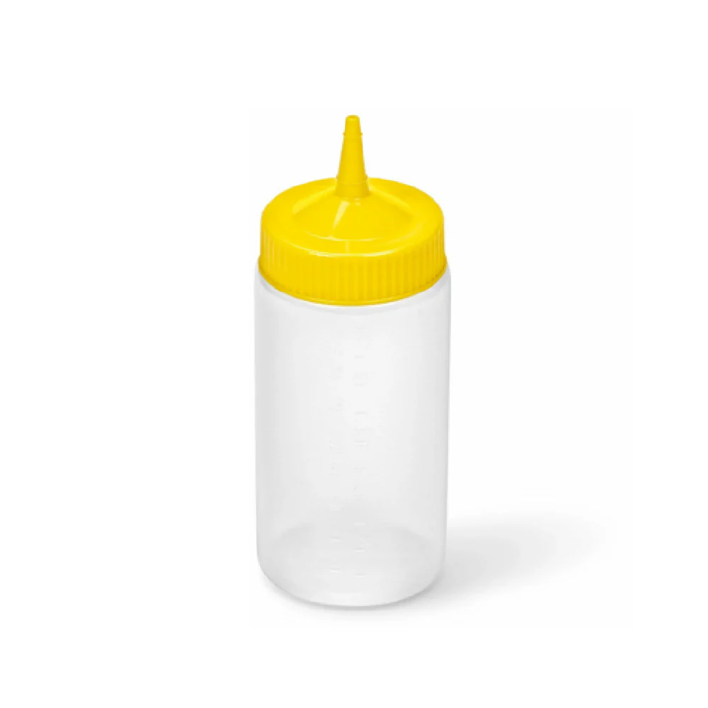 Vollrath 4916-1308 16 Oz Squeeze Bottle Polyethylene Clear with Yellow Cap