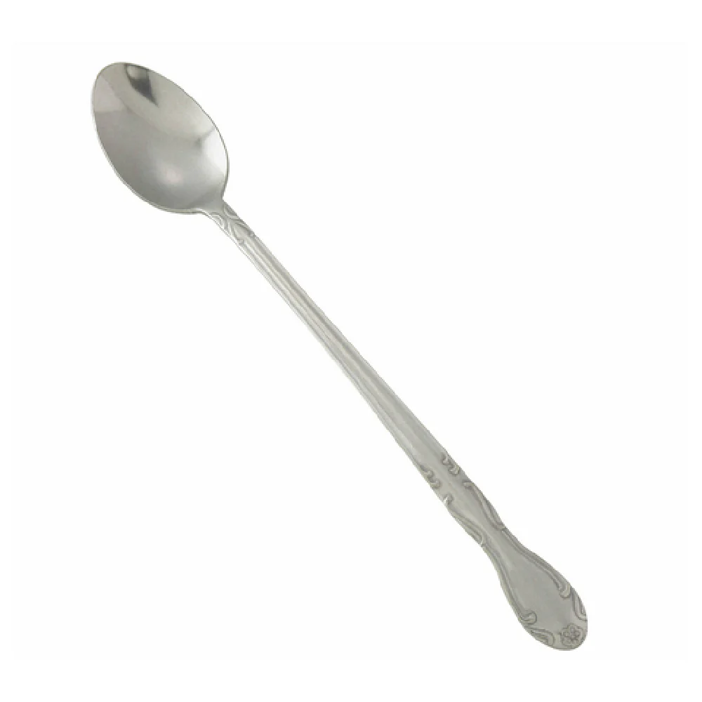 Winco 0004-02 8 Inch Iced Tea Spoon Heavyweight Vibro Finish Stainless Steel