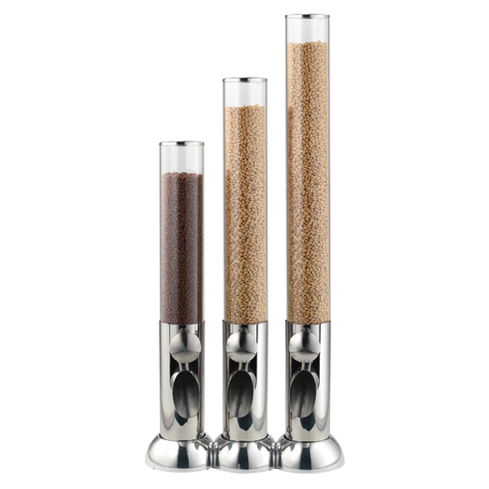 GET Enterprises 3178072 7.5 Inch Cereal Dry Food Dispenser with Acrylic and Stainless Steel
