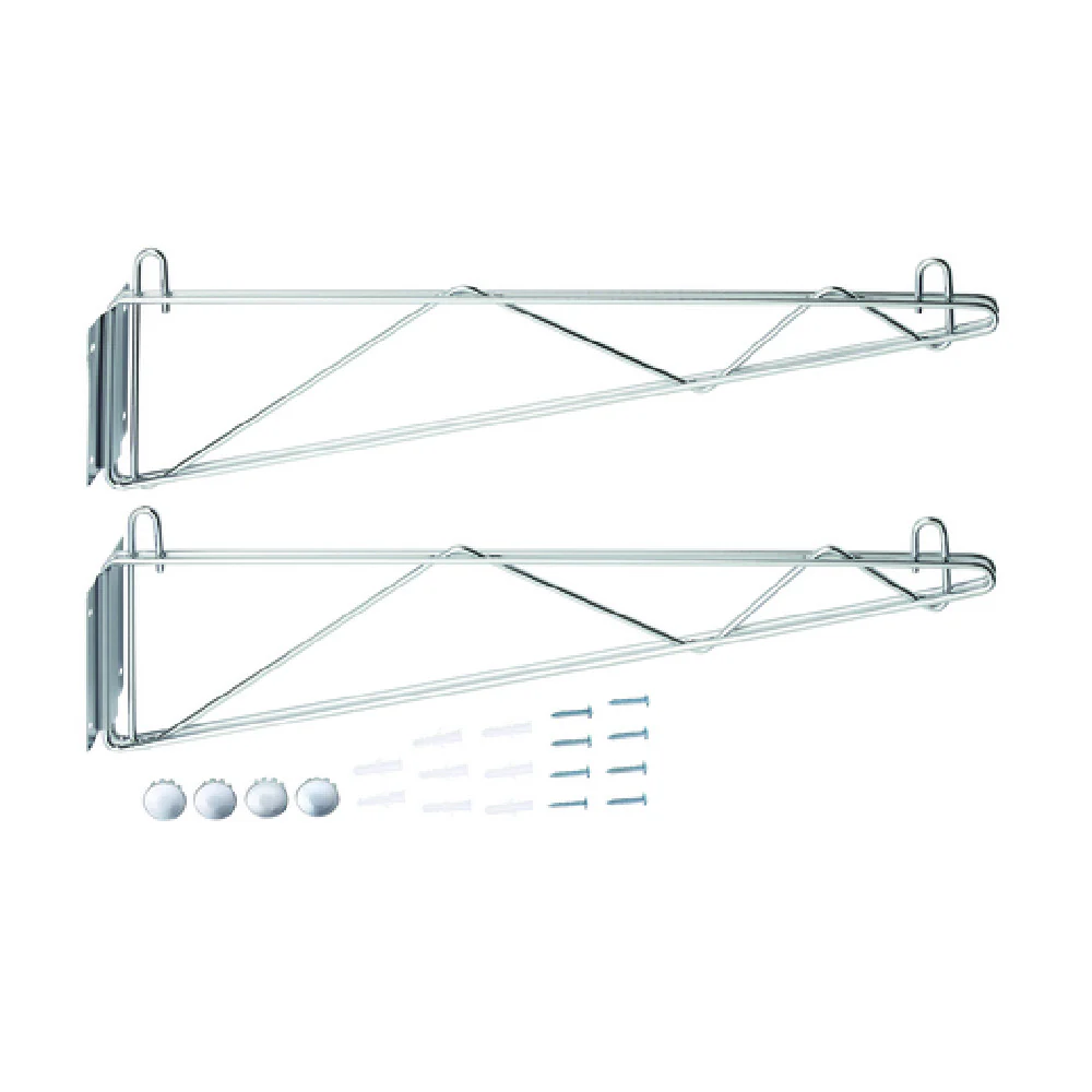 Hubert 99297 CenPro Deep Wall Mounting Brackets For Chrome Wire Shelving 24