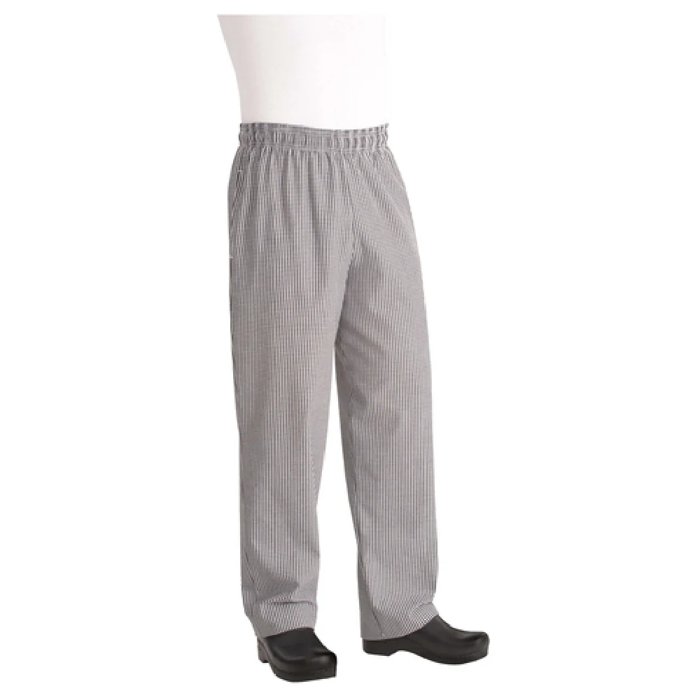 Chef Works NBMZ-SCH-XS XSmall Elastic Waist Baggy Chef's Pants Checkered PolyCotton