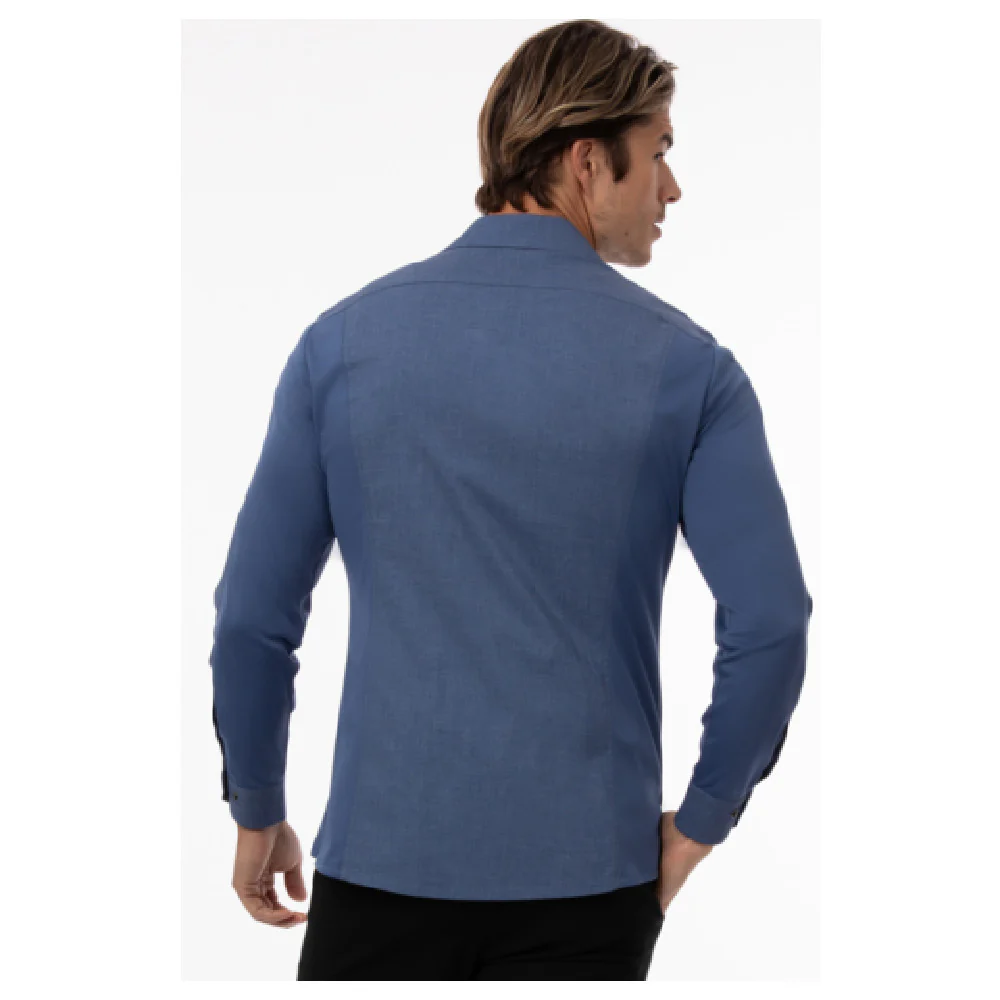 Chef Works SES02-BLU-XL 22 Inch Men's Seville Shirt with Stretch Fabric Blue Chef Works SES02-BLU-XL 22 Inch Men's Seville Shirt with Stretch Fabric Blue