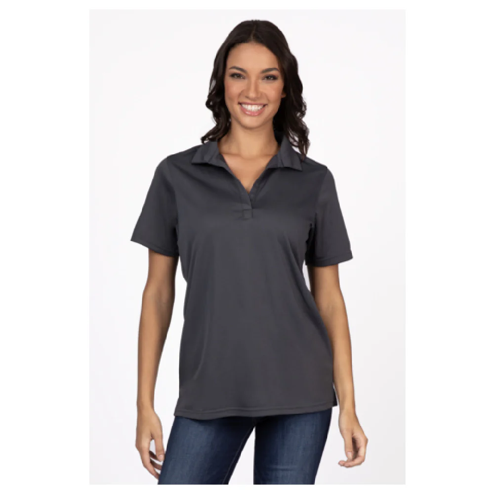Chef Works Z650W-IGY-XS 27 Inch Women's Collared Polo Shirt Gray Polyester