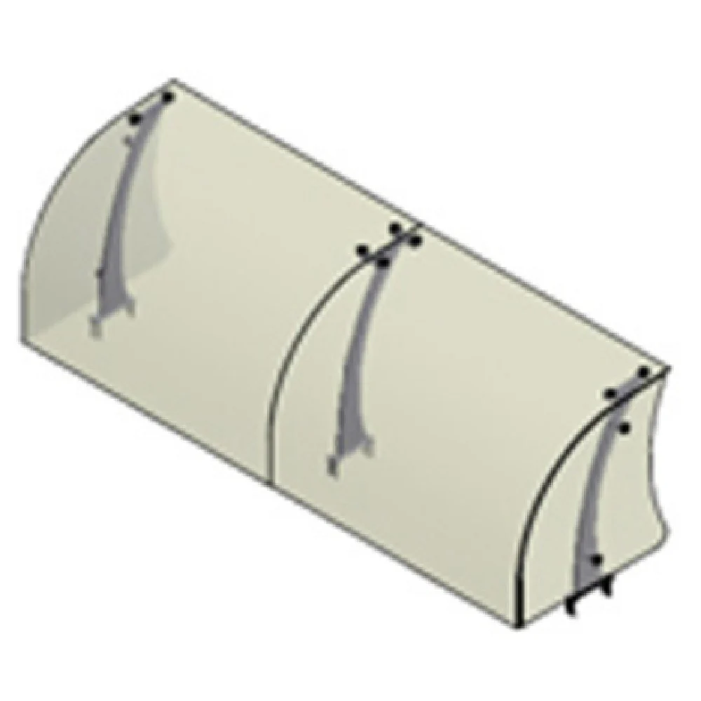 Atlas Metal VGE61.2C-6 91 Inch Full Service Sneeze Guard with 6mm Glass