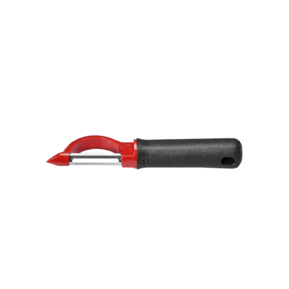CAC China KTCG-PS06 7-1/2 Inch Straight Vegetable Peeler Stainless Steel Black Soft-Touch Handle CAC China KTCG-PS06 7-1/2 Inch Straight Vegetable Peeler Stainless Steel Black Soft-Touch Handle