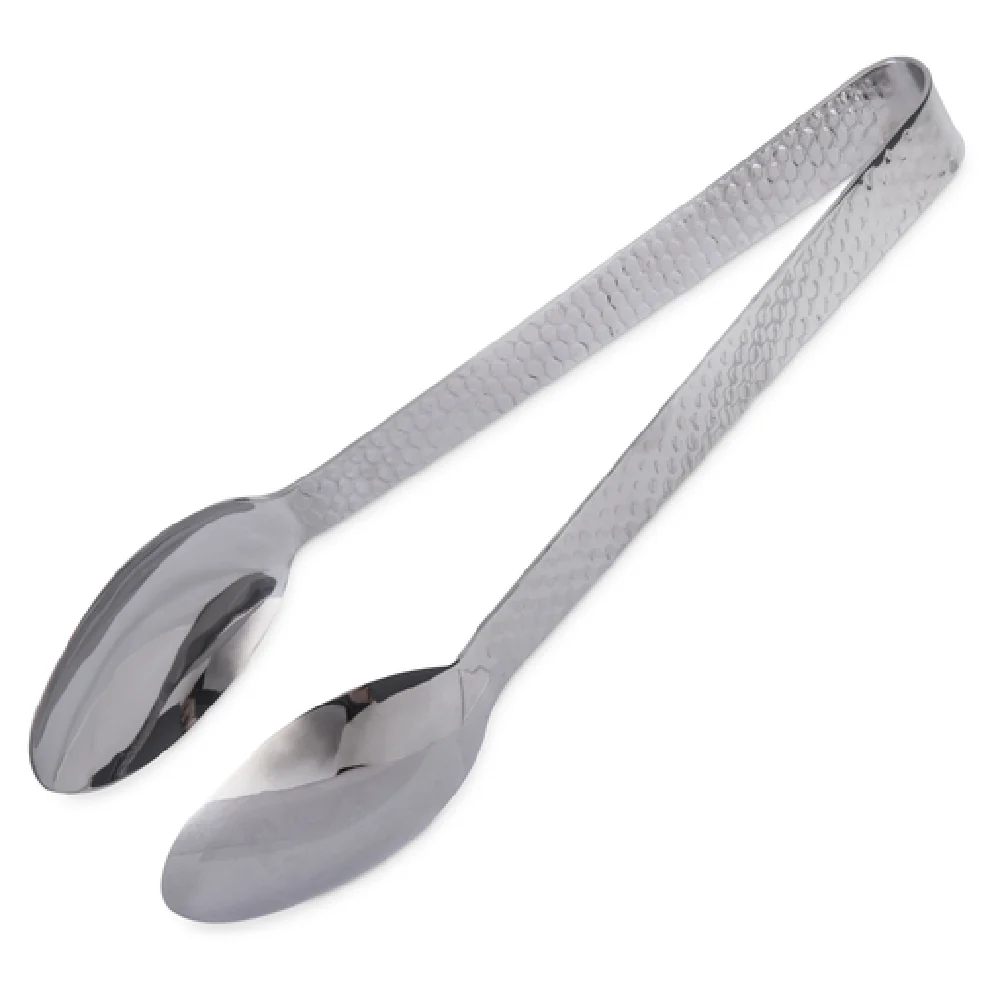 Carlisle 60210 10 Inch Terra Tongs Dishwasher Safe Stainless Steel Hammered Mirror Finish