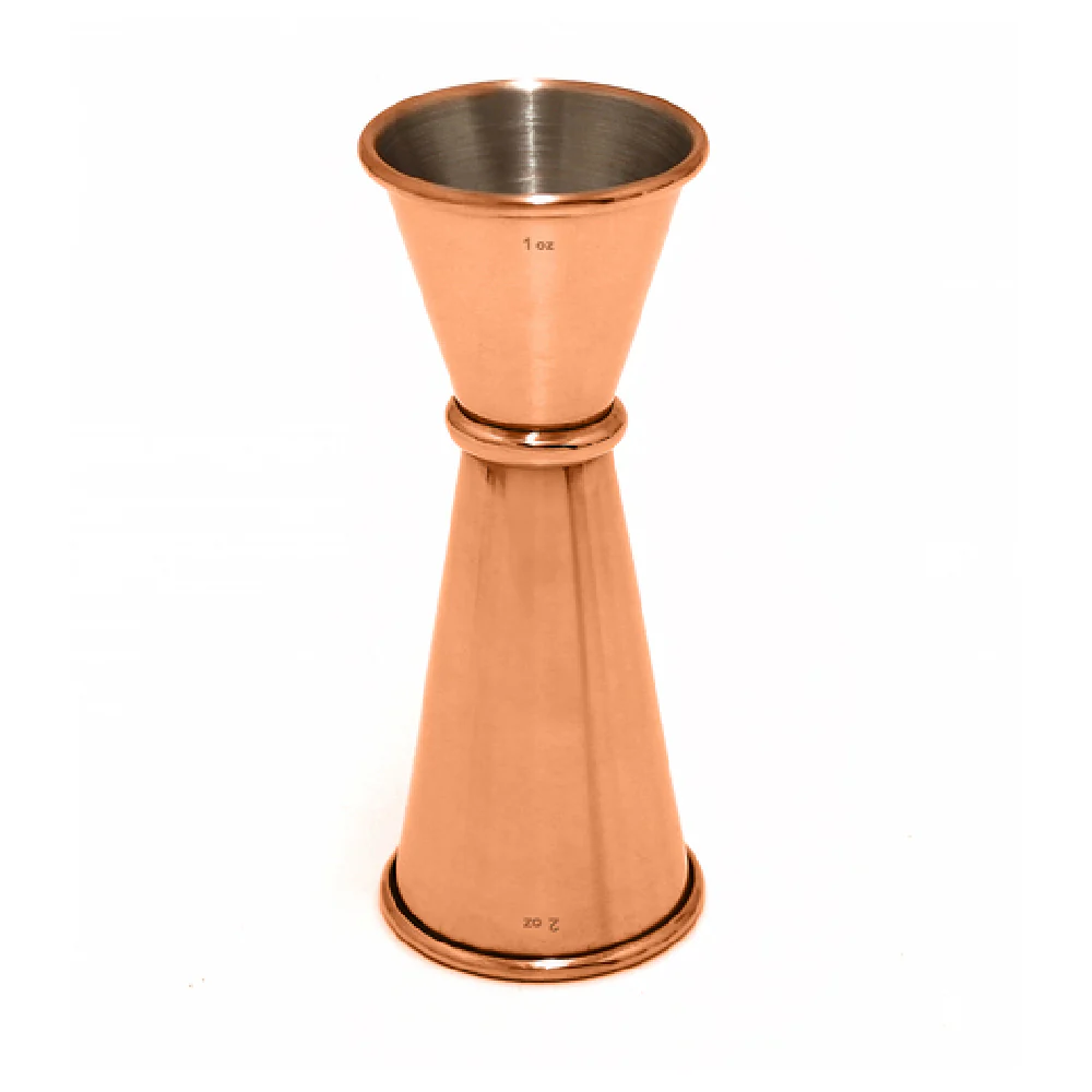 Spill-Stop 818-03 1 Oz. to 2 Oz. Japanese Style Jigger Stainless Steel Copper Plated Finish Spill-Stop 818-03 1 Oz. to 2 Oz. Japanese Style Jigger Stainless Steel Copper Plated Finish