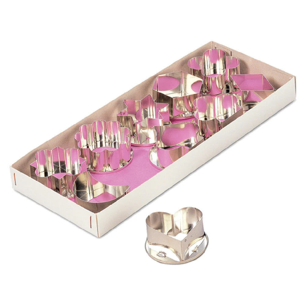 JB Prince T204 2 Inch Assorted Canape Cutters Tinned Steel Set of 10 JB Prince T204 2 Inch Assorted Canape Cutters Tinned Steel Set of 10