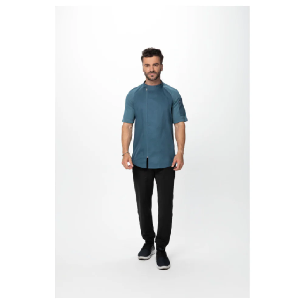 Chef Works CBZ03-TEA-XL 37 Inch Varkala Chef Coat Raglan Short Sleeve Teal