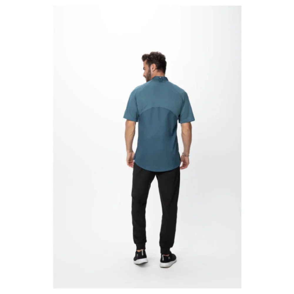 Chef Works CBZ03-TEA-XL 37 Inch Varkala Chef Coat Raglan Short Sleeve Teal Chef Works CBZ03-TEA-XL 37 Inch Varkala Chef Coat Raglan Short Sleeve Teal