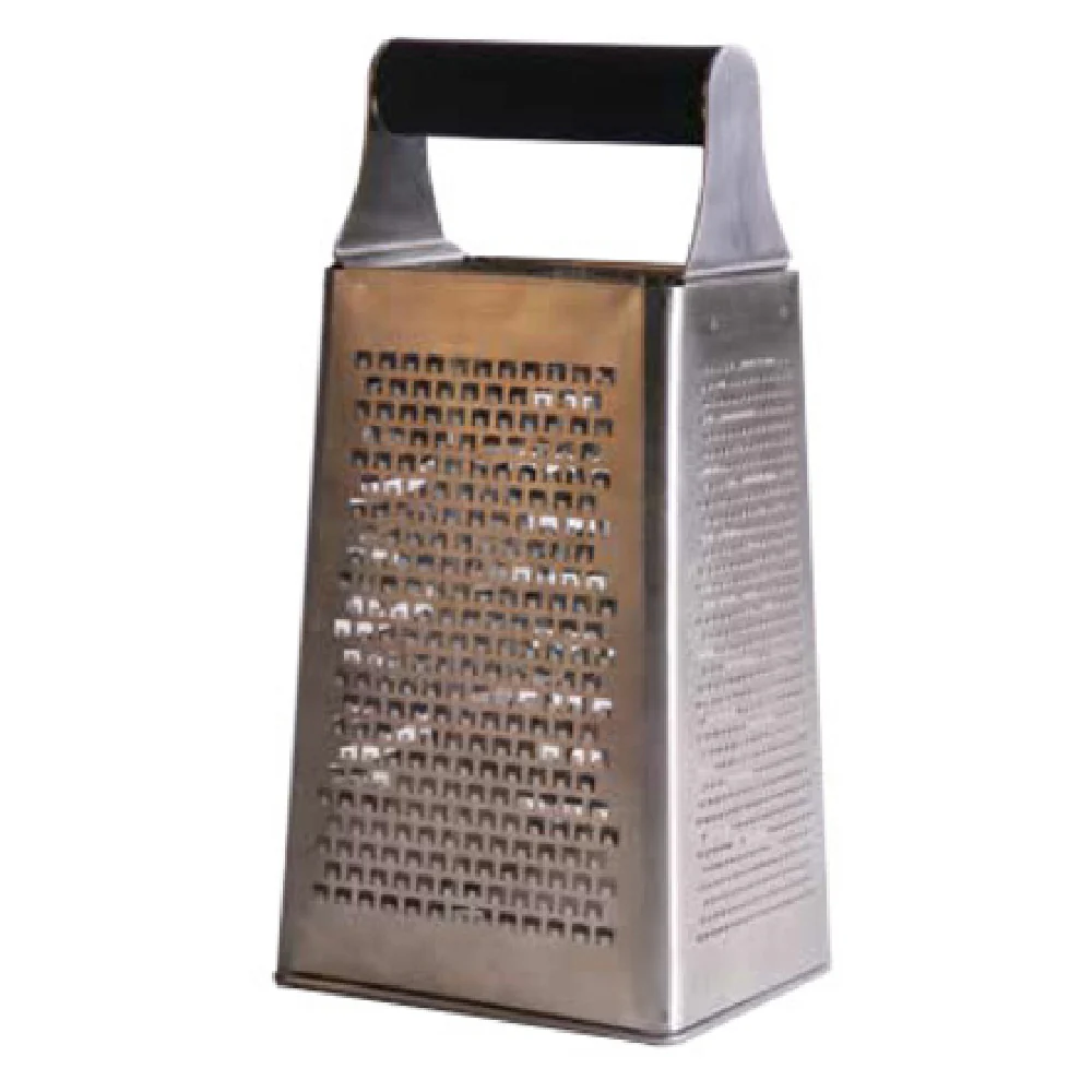 Mercer Culinary M35420 9 Inch Grater Acid Etched Box Grater Stainless Steel with Rubberized Handle