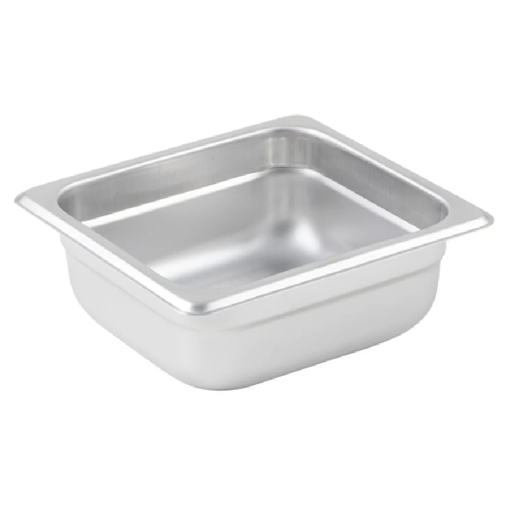 Winco SPJL-602 6-7/8 Inch Stainless Steel Steam Table Pan 1/6 Size with Anti-Jamming