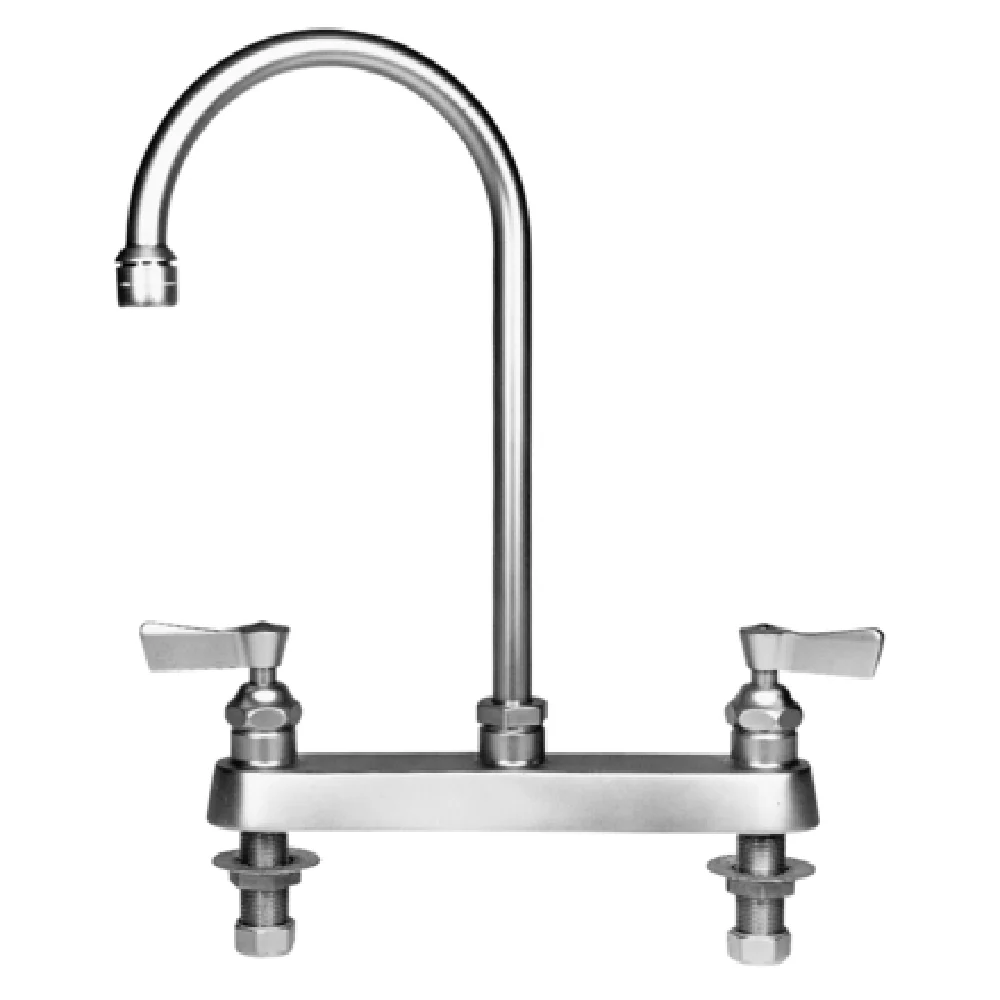 Fisher 1848 8 Inch Centers Deck Mount Faucet Brass with Gooseneck Spout
