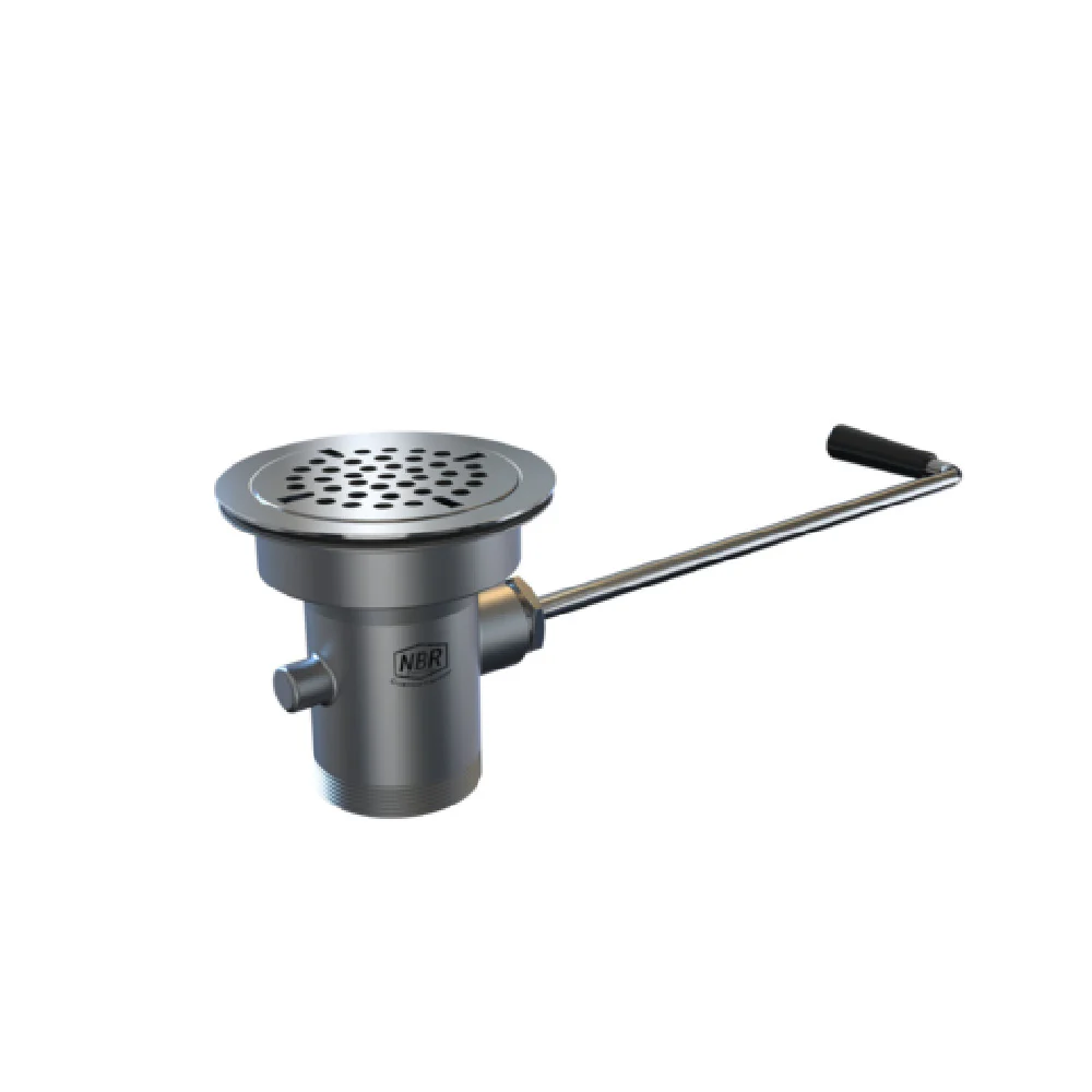 NBR Equipment P5TD1 Twist Handle Drain for 3-1/2 Inch Sink Opening Cast Brass and Stainless Steel